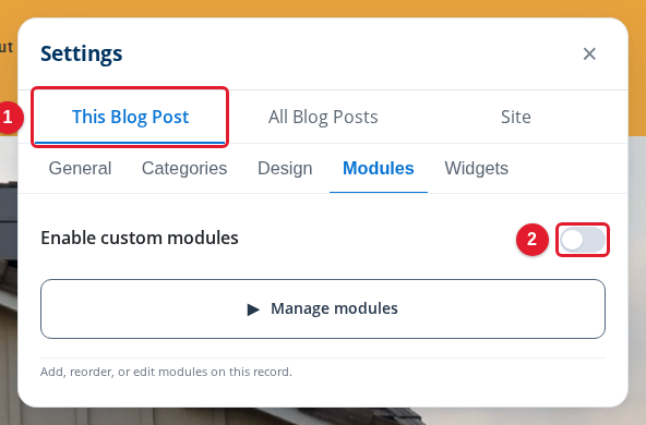 The Modules tab of This Blog Post