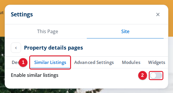 The Similar Listings tab