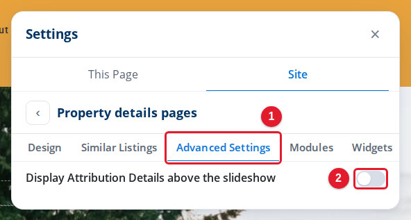 The Advanced Settings tab