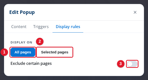 The Display rules tab