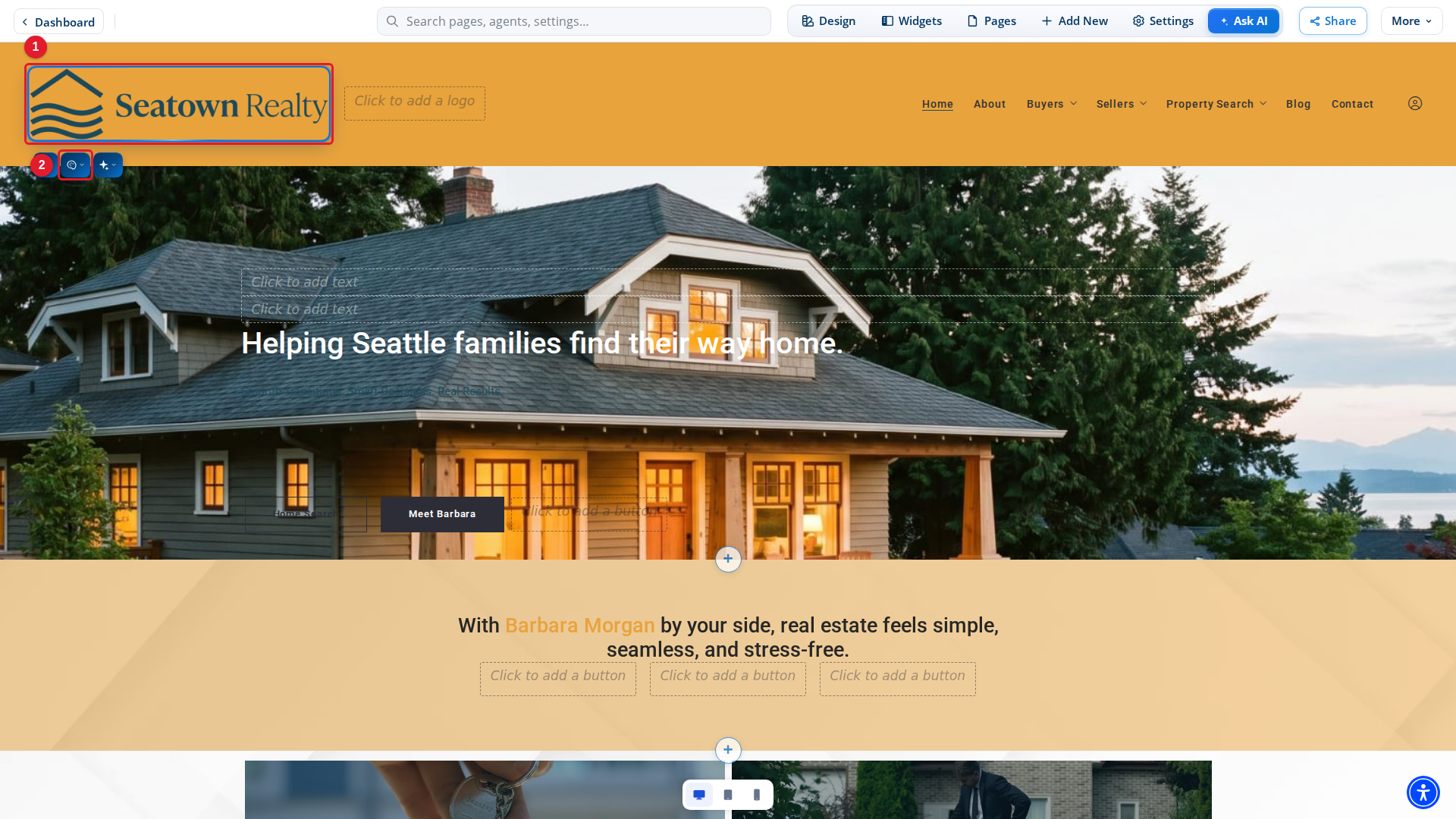 The logo with its toolbar in Site Edit