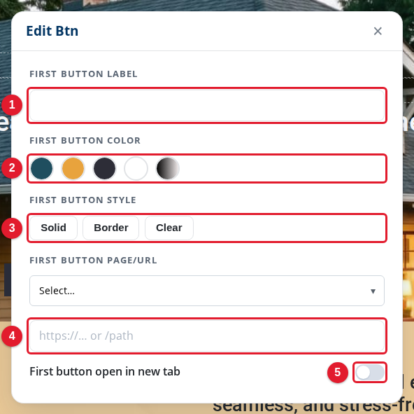 The button panel