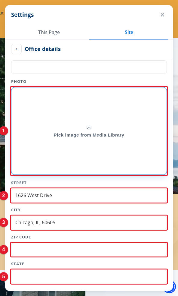 The lower part of the Office details panel