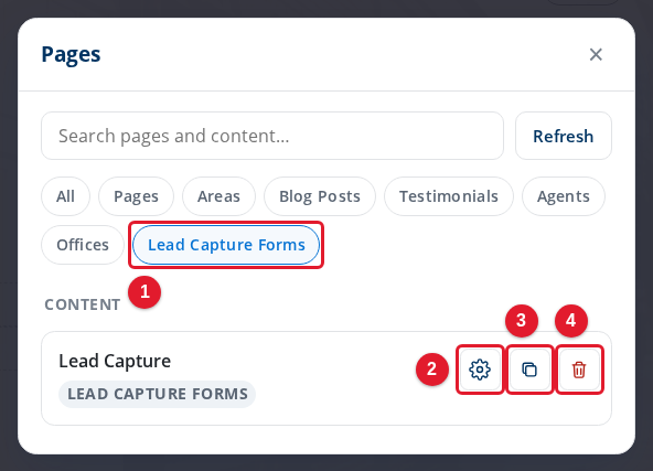 Popups in the Pages panel