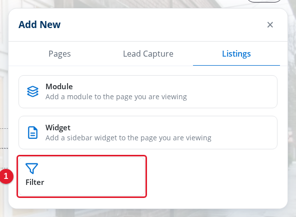 The Listings tab