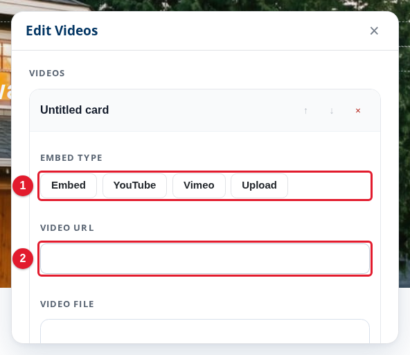 A new video card in the Edit Videos panel