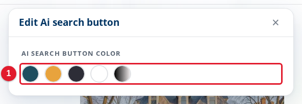 The AI Search button color choices