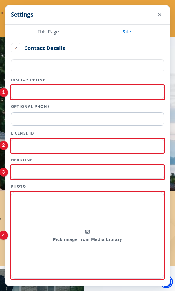 The lower part of the Contact Details panel